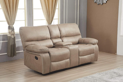 Microfiber Reclining Sofa Couch Set Living Room Set 8007 (Taupe, Sofa+Loveseat)