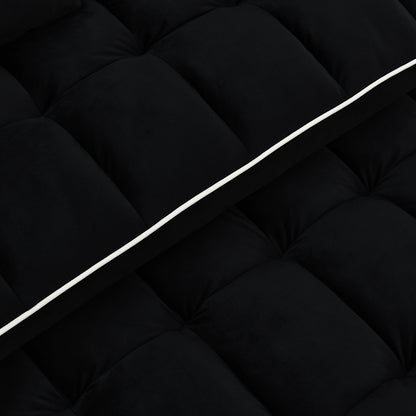 3 in 1 Convertible Sleeper Sofa Bed Loveseat Sofa Couch Pull Out Sofa Bed Black