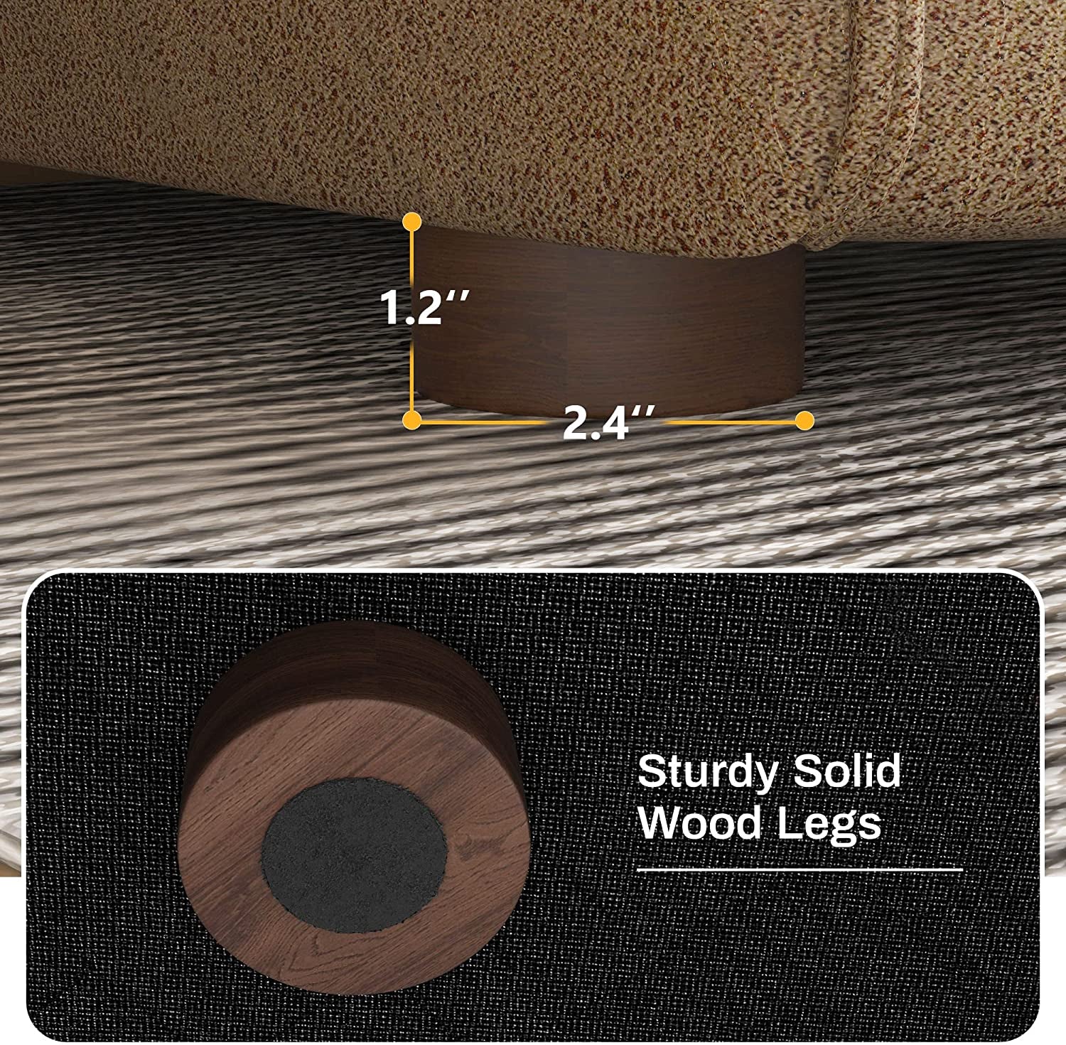 Convertible Sectional Sofa, U Shaped Couch with Storage Seats, Modular Sofa Couch with Convertible Chaise, Huckleberry Brown