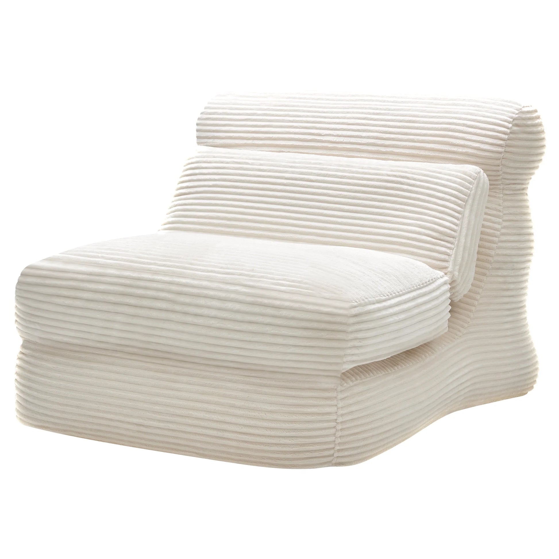 Folding Sofa Bed, 3 in 1 Convertible Sofa with Back Support, Portable Folding Chair Bed, Living Room Bedroom Comfortable Floor Sofa Lounge, Single Bed, White