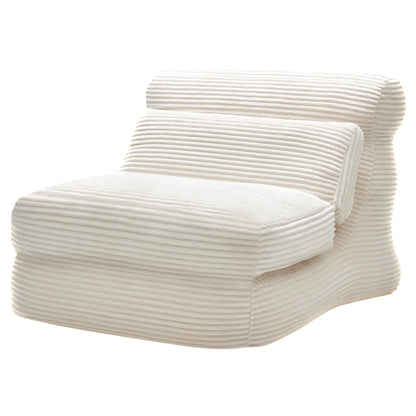 Folding Sofa Bed, 3 in 1 Convertible Sofa with Back Support, Portable Folding Chair Bed, Living Room Bedroom Comfortable Floor Sofa Lounge, Single Bed, White