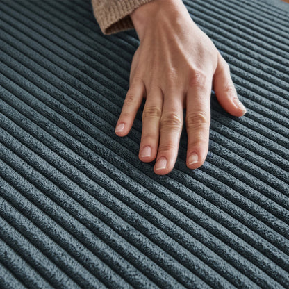 U-Shaped Modular Sectional Sofa Set, Convertible Sleeper with Storage Ottoman and Washable Covers for Family Living Room, Blue