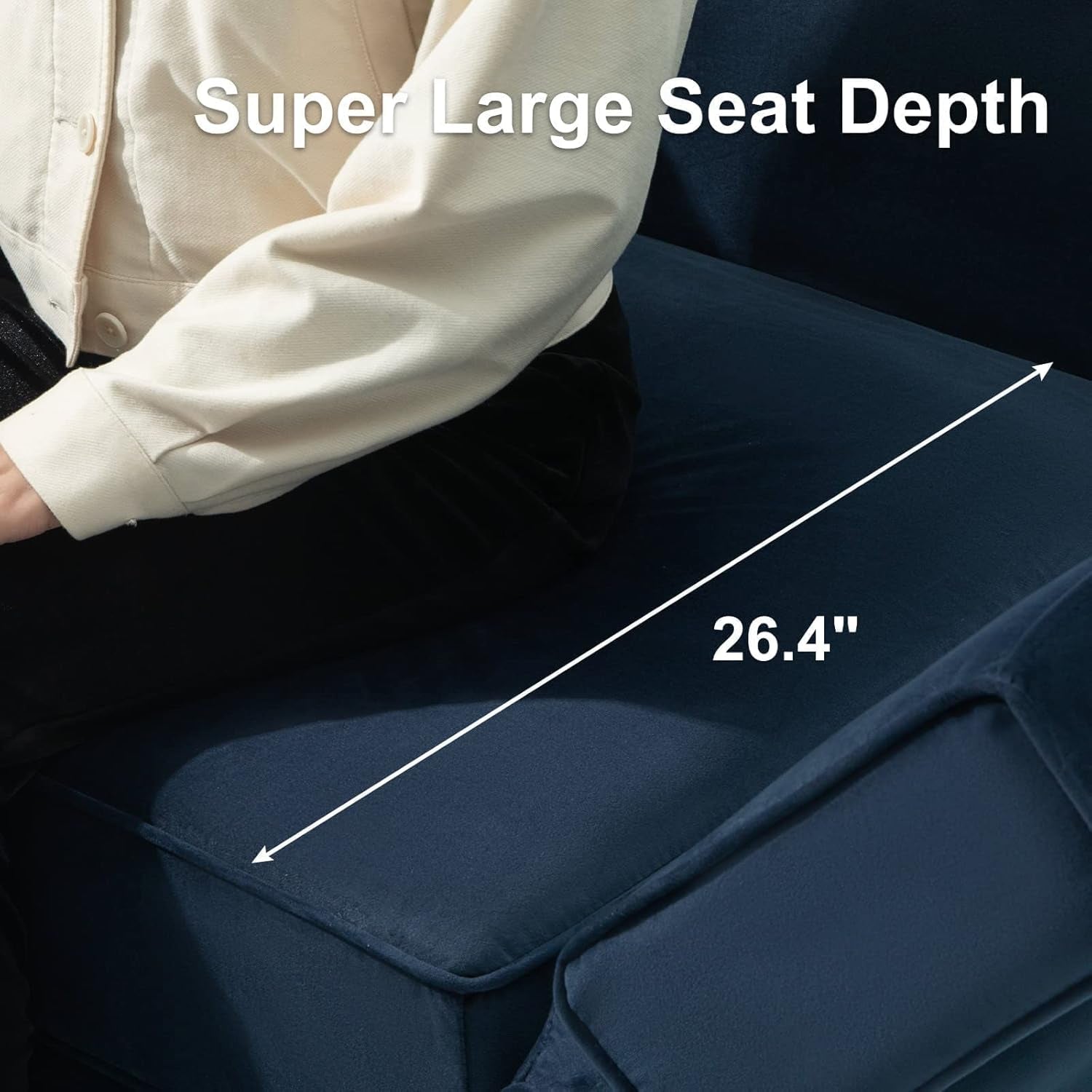 Modular Sectional Sofa U Shaped Velvet Couch with Reversible Chaise Oversized Couch with Ottoman Blue…