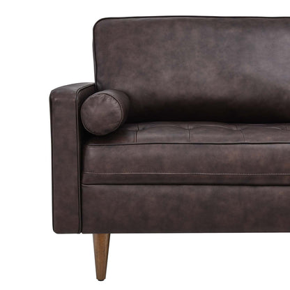 Valour 81" Leather Sofa in Brown