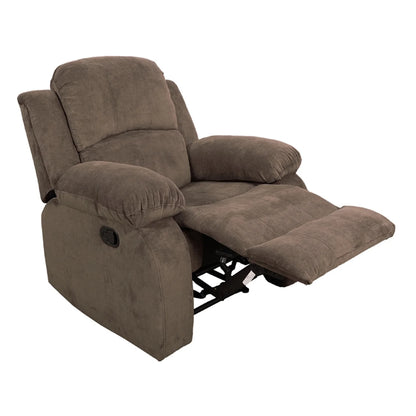 Corduroy Manual Single Rocker Recliner Sofa, Heavy Duty Reclining Chair for Home with Overstuffed Arm and Back, Brown