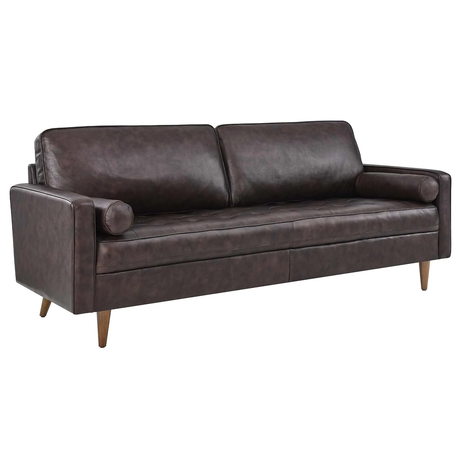 Valour 81" Leather Sofa in Brown
