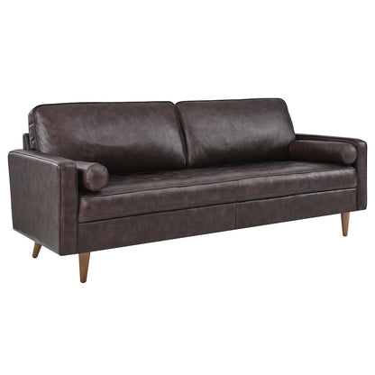 Valour 81" Leather Sofa in Brown