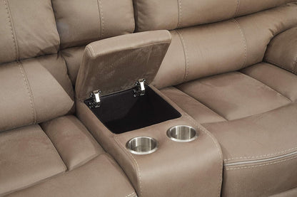 Microfiber Reclining Sofa Couch Set Living Room Set 8007 (Taupe, Sofa+Loveseat)