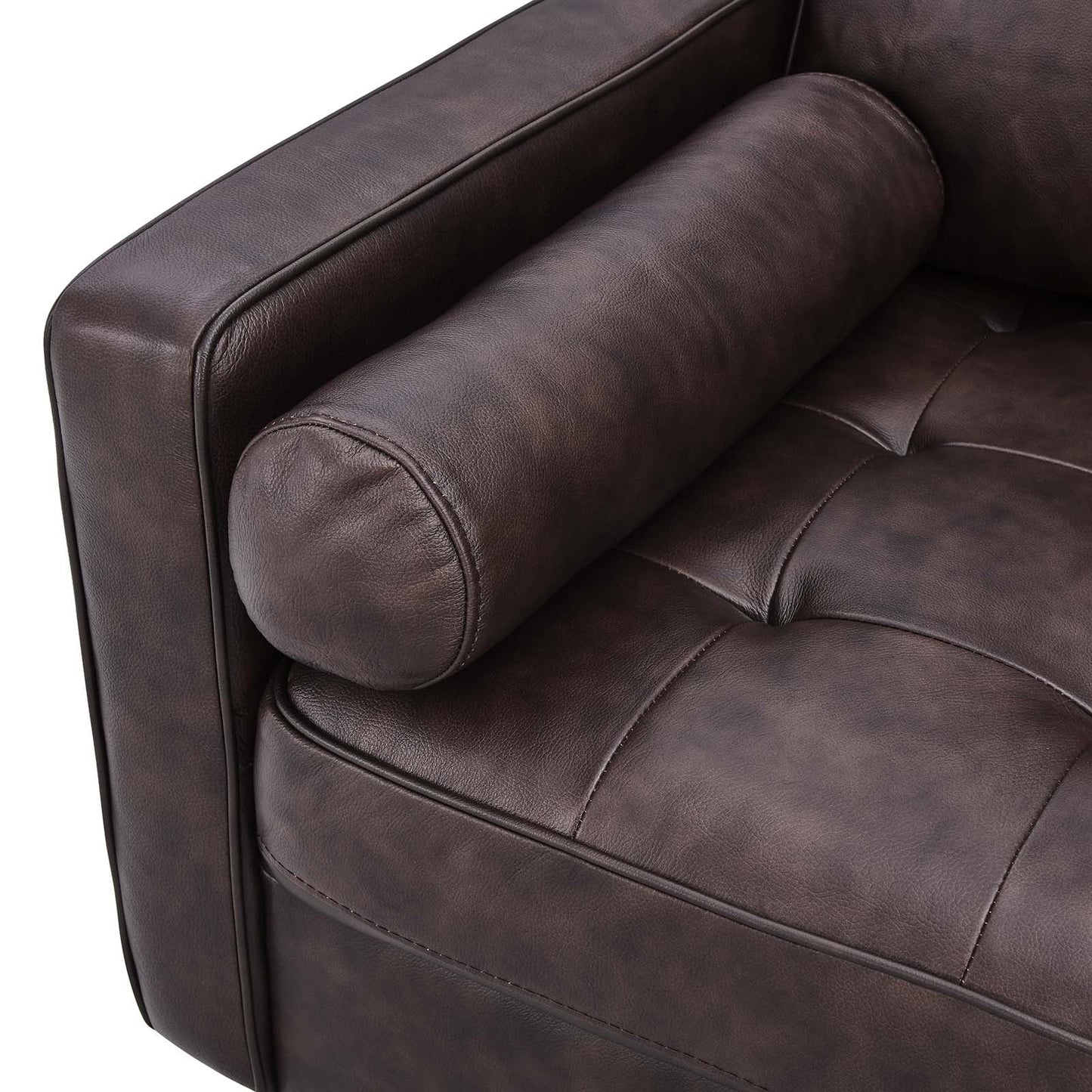 Valour 88" Leather Sofa in Brown