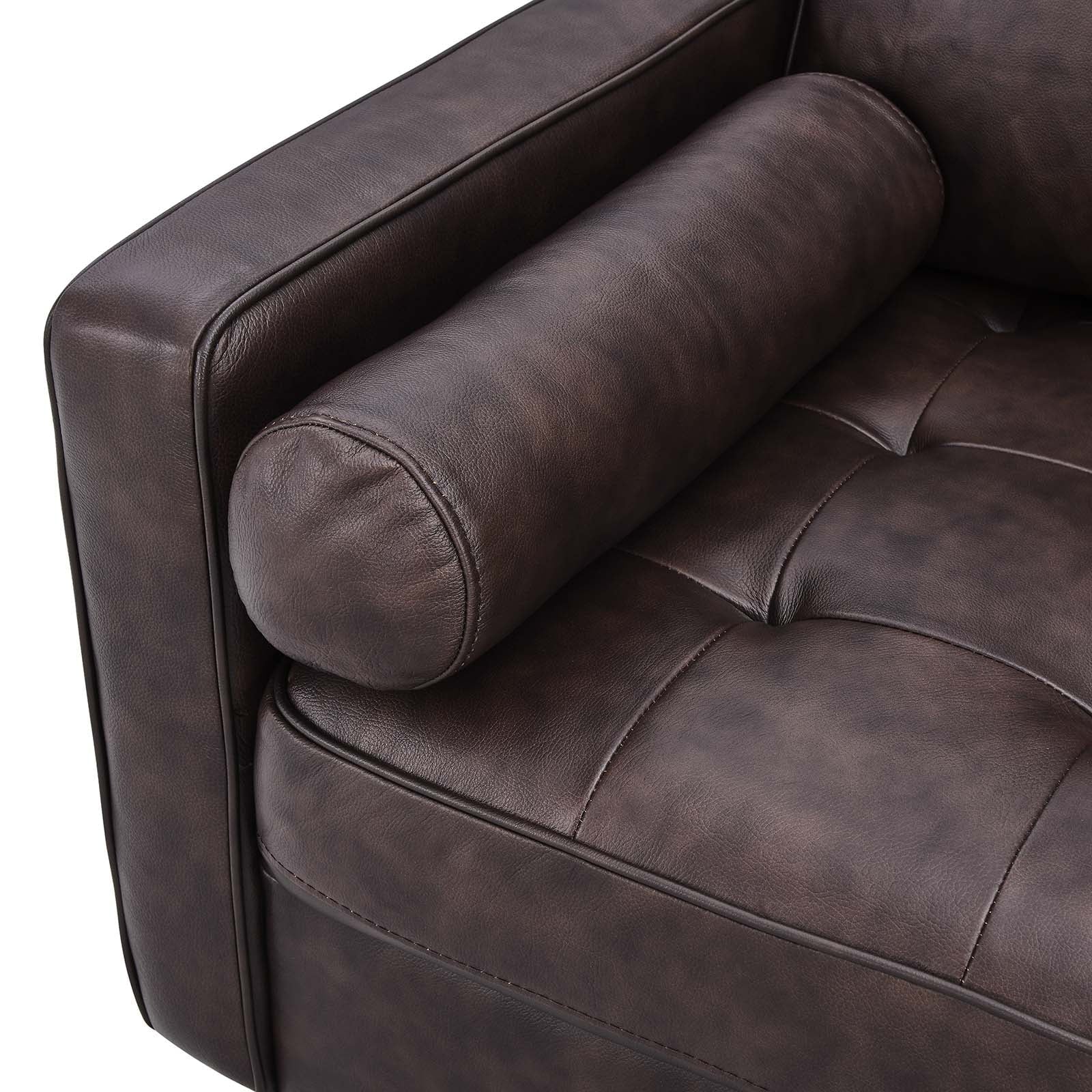 Valour 88" Leather Sofa in Brown