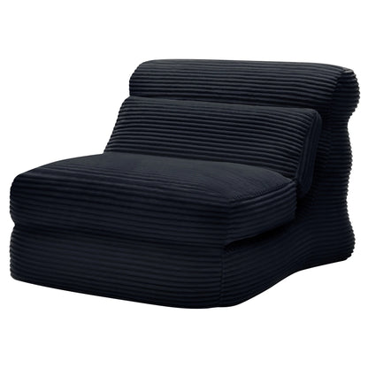 Folding Sofa Bed, 3 in 1 Convertible Sofa with Back Support, Portable Folding Chair Bed, Living Room Bedroom Comfortable Floor Sofa Lounge, Single Bed, Black